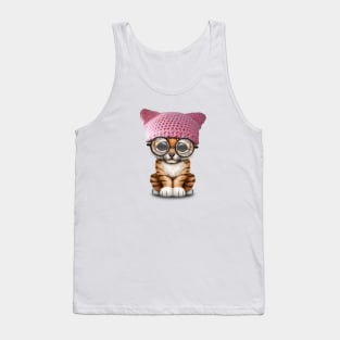 Cute Tiger Cub Wearing Pussy Hat Tank Top